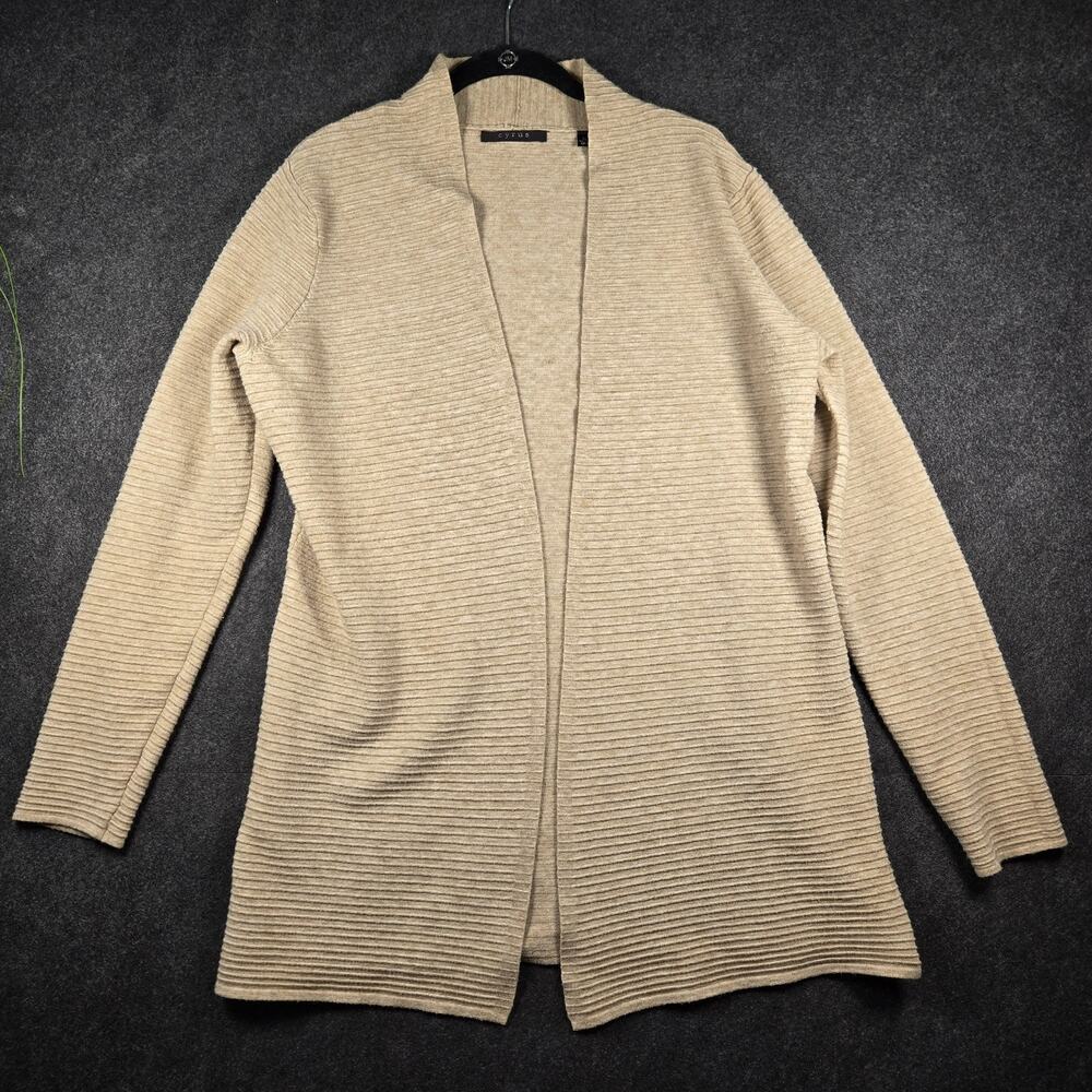 Cyrus Long Ribbed Cardigan Heather Oatmeal Femme XL Cozy Autumn Grannycore